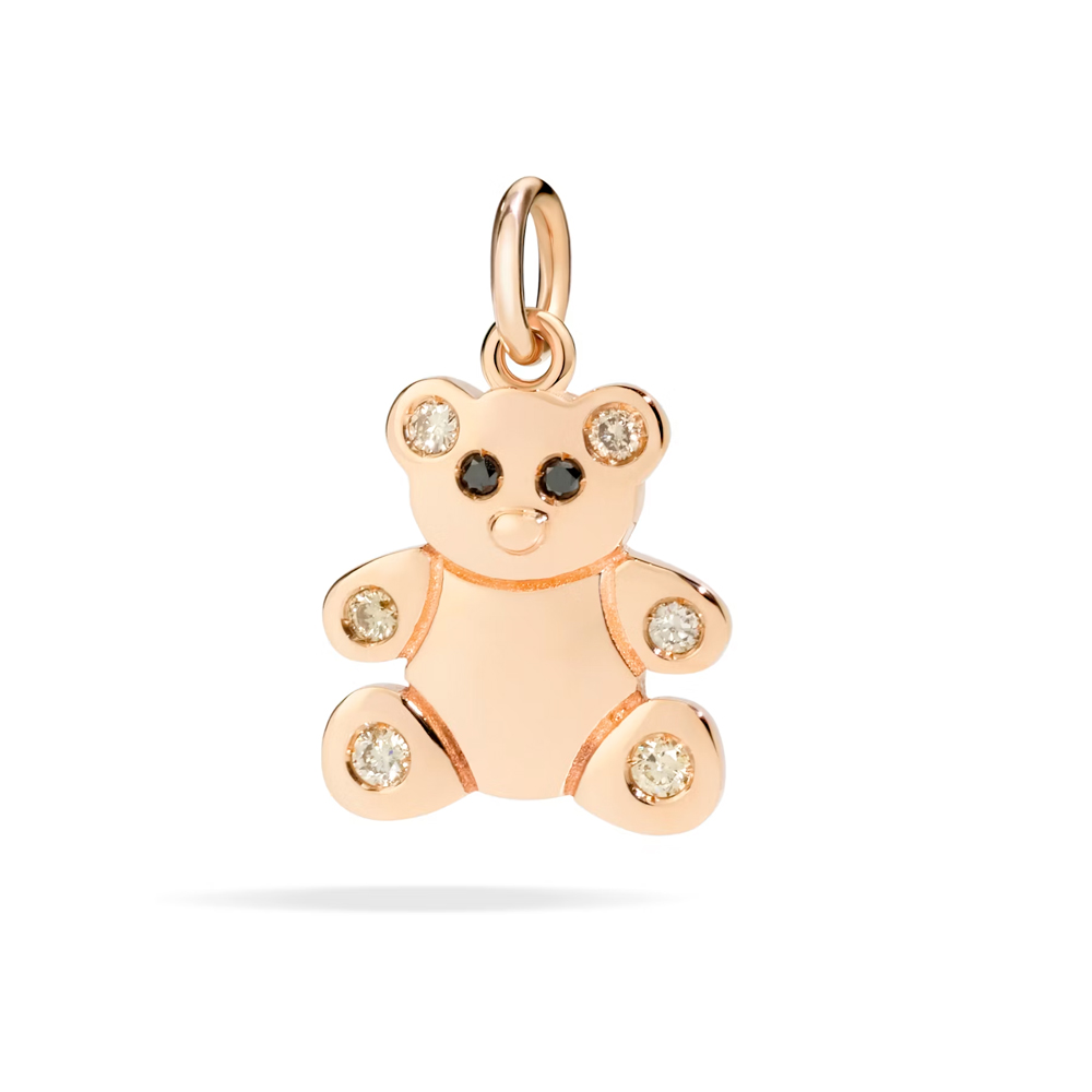 Ciondolo Orsetto oro rosa, diamanti e smalto - DoDo